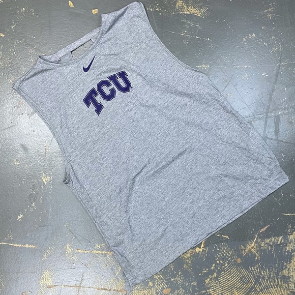 Nike TCU Texas Christian University Keyhole Tank Top Training AR7493-063 Grey - Picture 1 of 8